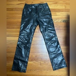 Gap Black Leather Bootcut Pants